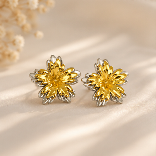 Dual Floral Statement Earrings