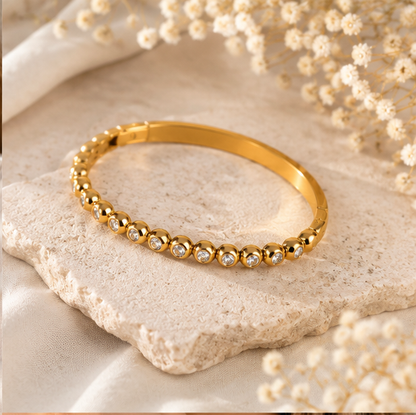 Elegant Gold Tennis Bangle Bracelet