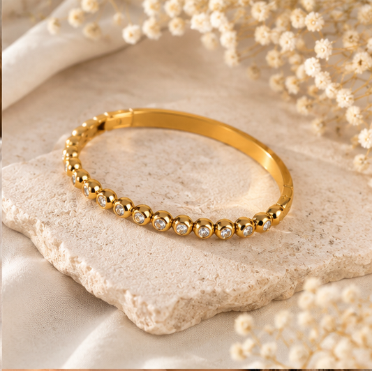 Elegant Gold Tennis Bangle Bracelet