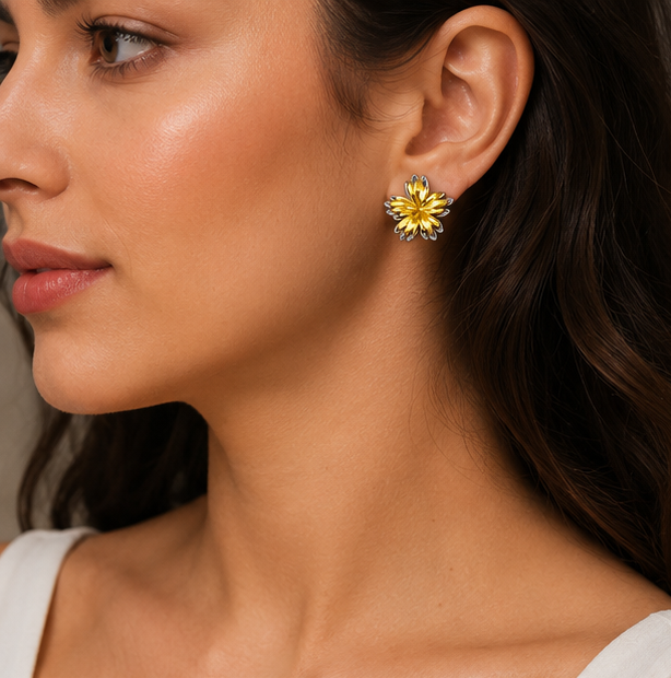Dual Floral Statement Earrings