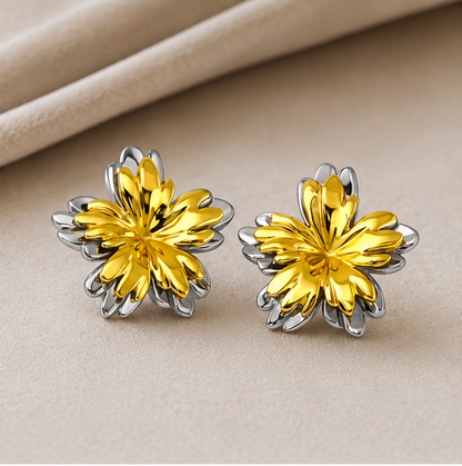Dual Floral Statement Earrings
