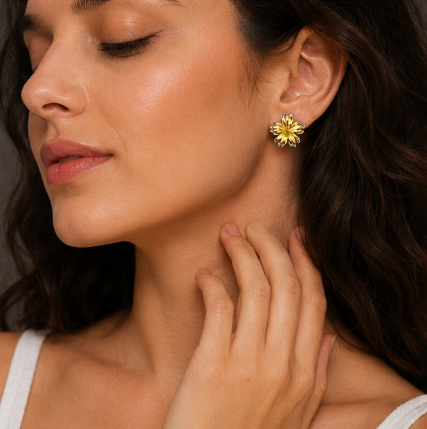 Dual Floral Statement Earrings