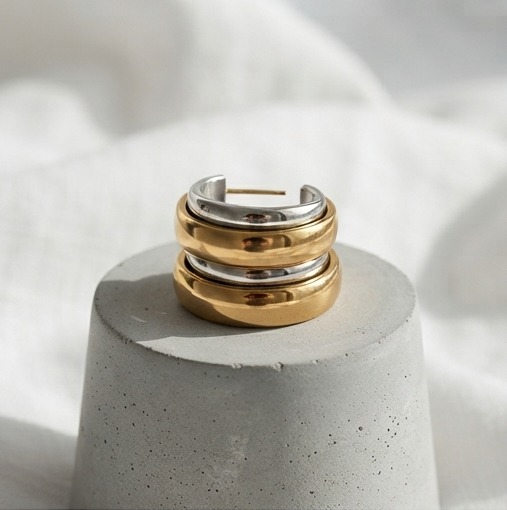 Minimal Gold Chunky Hoop Earrings