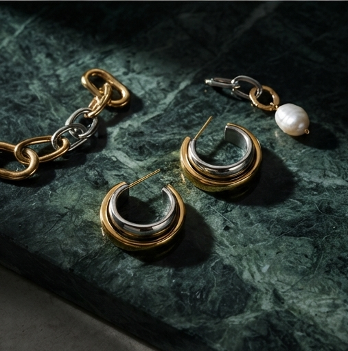 Minimal Gold Chunky Hoop Earrings