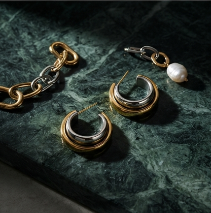 Minimal Gold Chunky Hoop Earrings