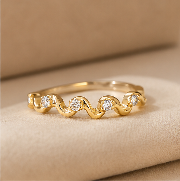 Elegant Gold Diamond Accent Ring