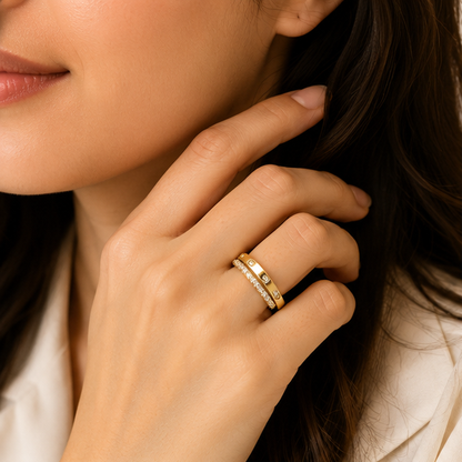 Delicate Dual Band Gold Ring