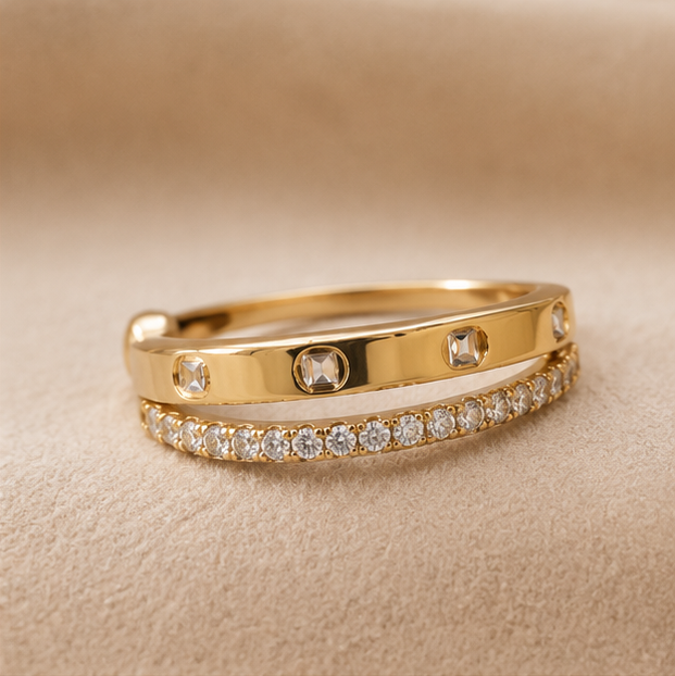 Delicate Dual Band Gold Ring