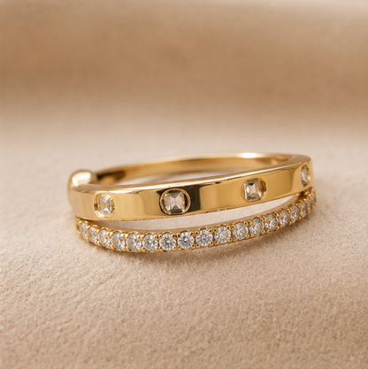 Delicate Dual Band Gold Ring