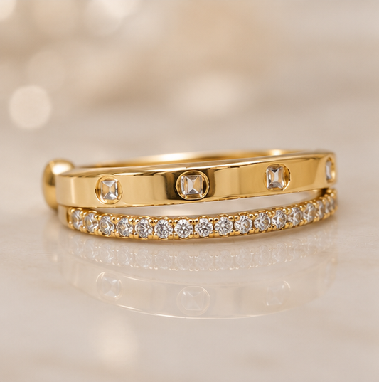 Delicate Dual Band Gold Ring