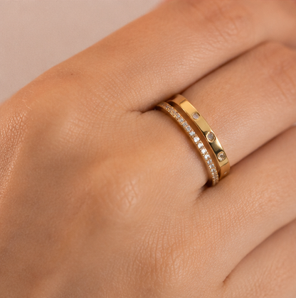 Delicate Dual Band Gold Ring