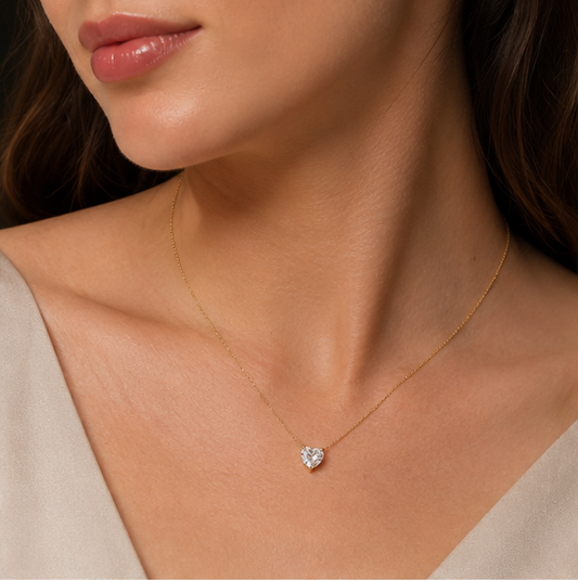 Minimal Heart Crystal Necklace