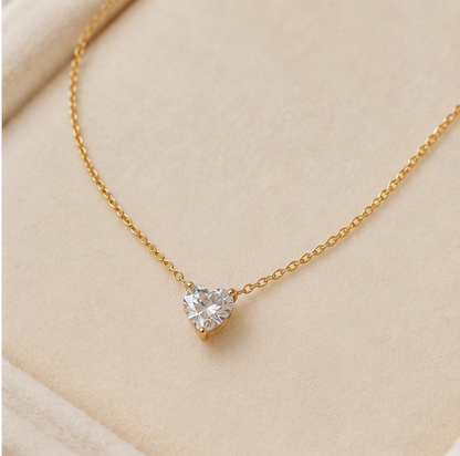 Minimal Heart Crystal Necklace