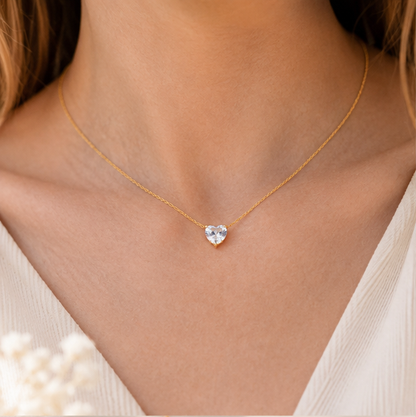 Minimal Heart Crystal Necklace