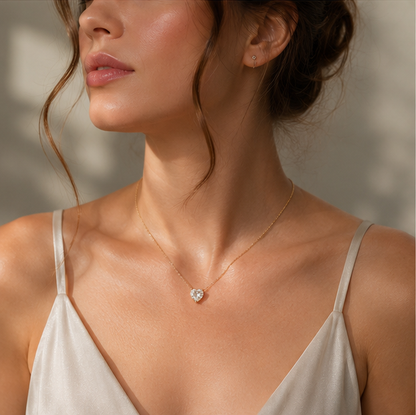 Minimal Heart Crystal Necklace