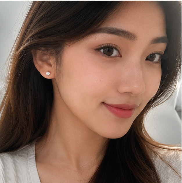 Elegant Gold Plated Solitaire Stud Earrings with Premium Cubic Zirconia