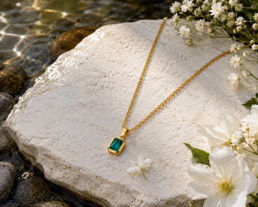 Aqua gold necklace