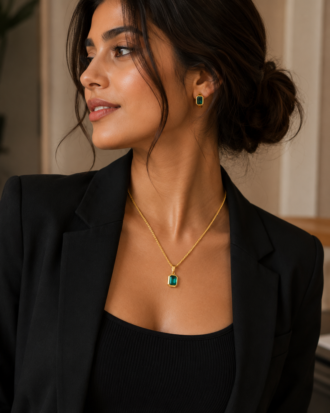 Aqua gold necklace
