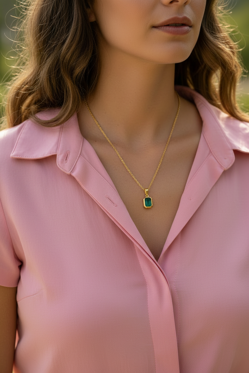 Aqua gold necklace